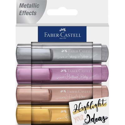 ZAKREŚLACZE 1546 FABER-CASTELL, 4 KOLORY METALICZNE