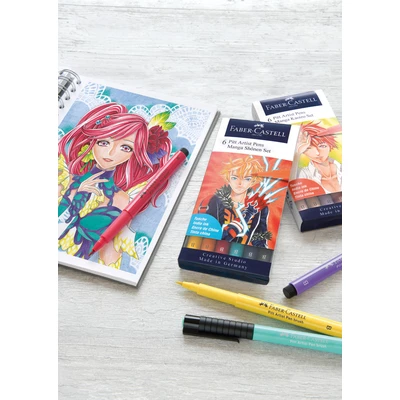 ZESTAW 6 PISAKÓW PITT ARTIST PEN MANGA SHONEN FABER-CASTELL