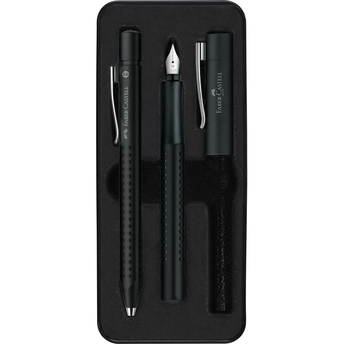ZESTAW PREZENTOWY GRIP 2011 FABER-CASTELL, PIÓRO WIECZNE + DŁUGOPIS, CZARNE