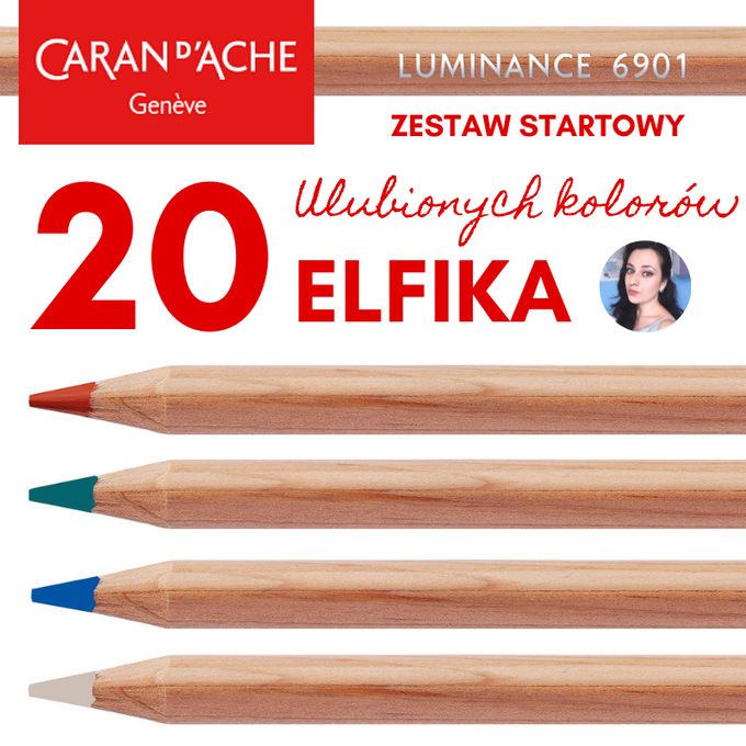 ZESTAW STARTOWY ELFIKA - 20 ULUBIONYCH KREDEK CARAN D'ACHE LUMINANCE 6901