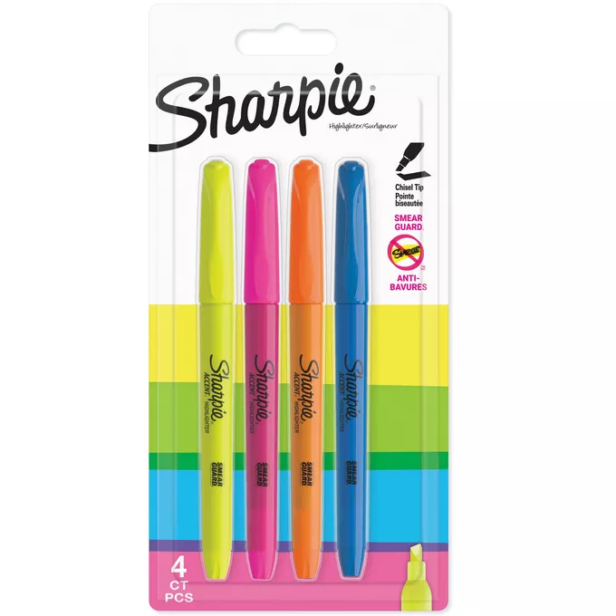 Zakreślacze Sharpie Accent Pocket, 4 kolory fluorescencyjne