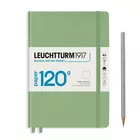 NOTATNIK 120 G LEUCHTTURM1917, MEDIUM A5, SZAŁWIOWY - Liniatura: gładki