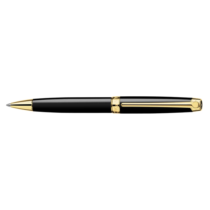 Długopis Caran d'Ache Leman Ebony Black, pozłacany