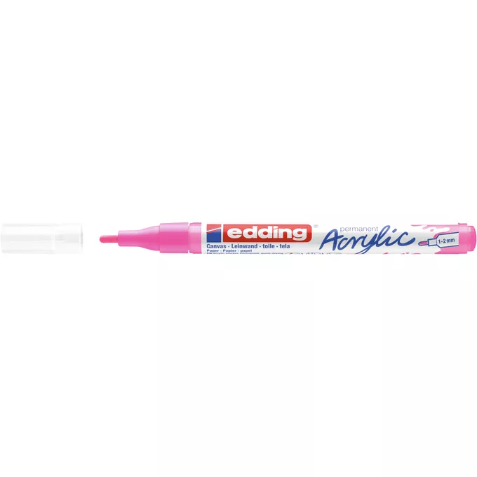 MARKER AKRYLOWY EDDING 1-2 MM, RÓŻOWY NEONOWY