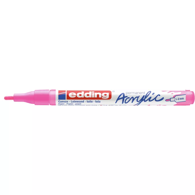 MARKER AKRYLOWY EDDING 1-2 MM, RÓŻOWY NEONOWY