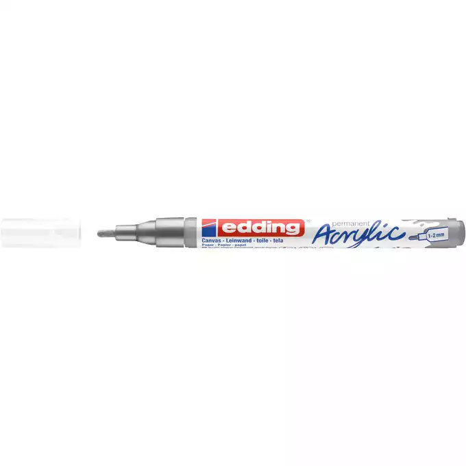 MARKER AKRYLOWY EDDING 1-2 MM, SREBRNY