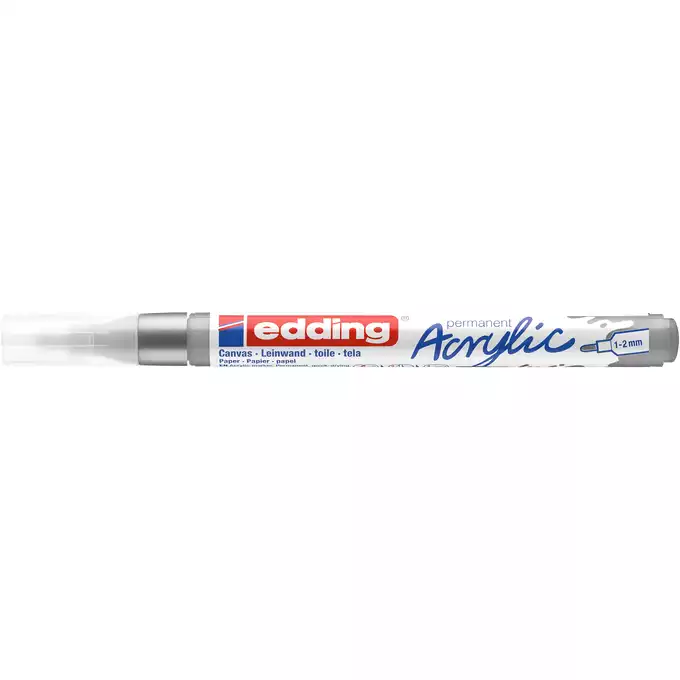MARKER AKRYLOWY EDDING 1-2 MM, SREBRNY