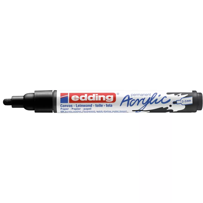 MARKER AKRYLOWY EDDING 2-3 MM, CZARNY