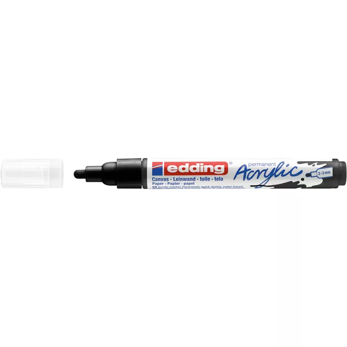 MARKER AKRYLOWY EDDING 2-3 MM, CZARNY