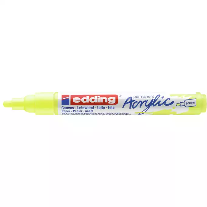 MARKER AKRYLOWY EDDING 2-3 MM, ŻÓŁTY NEONOWY
