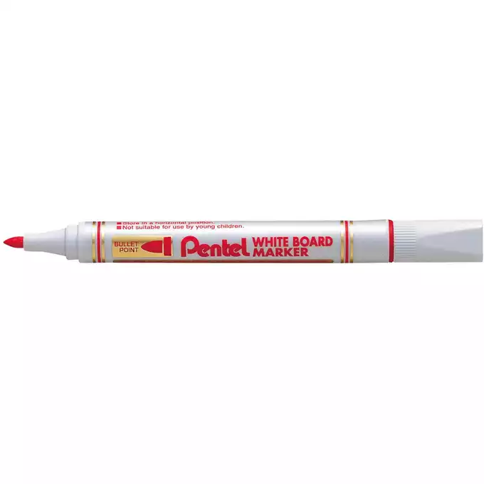 Marker Pentel do białych tablic, okrągła końcówka, kolor czerwony