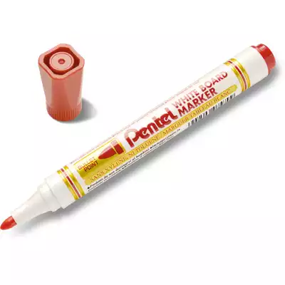 Marker Pentel do białych tablic, okrągła końcówka, kolor czerwony