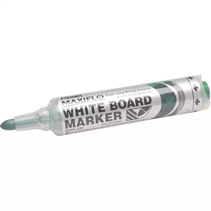 Marker z tłoczkiem Pentel Maxiflo M do białych tablic, kolor zielony