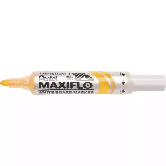 Marker z tłoczkiem Pentel Maxiflo M do białych tablic, kolor żółty