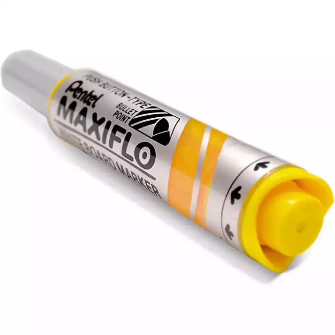 Marker z tłoczkiem Pentel Maxiflo M do białych tablic, kolor żółty