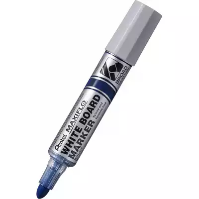 Marker z tłoczkiem Pentel Maxiflo do białych tablic, gruba końcówka W, kolor niebieski