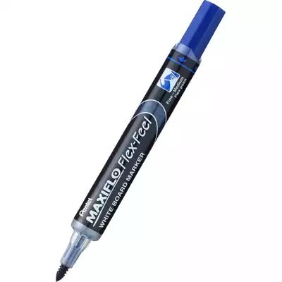Marker z tłoczkiem Pentel Maxiflo do białych tablic, końcówka Flex Feel, kolor niebieski