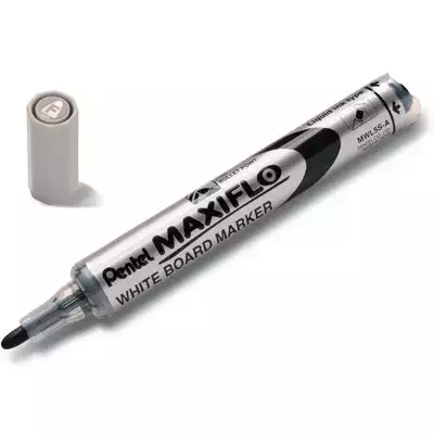 Marker z tłoczkiem Pentel Maxiflo S do białych tablic, okrągła końcówka, kolor czarny