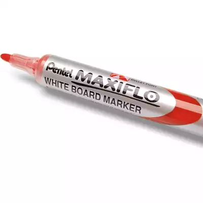 Marker z tłoczkiem Pentel Maxiflo S do białych tablic, okrągła końcówka, kolor czerwony