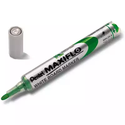 Marker z tłoczkiem Pentel Maxiflo S do białych tablic, okrągła końcówka, kolor zielony