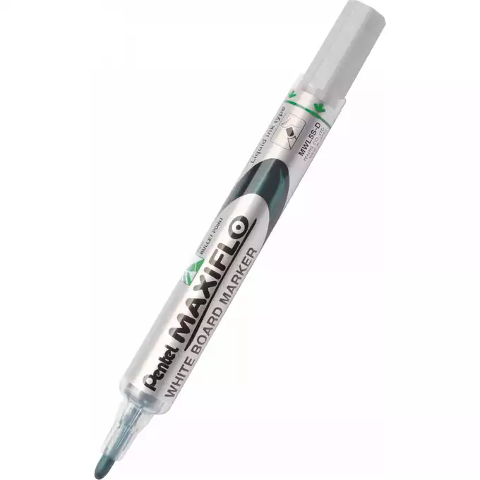 Marker z tłoczkiem Pentel Maxiflo do białych tablic, okrągła końcówka, kolor zielony
