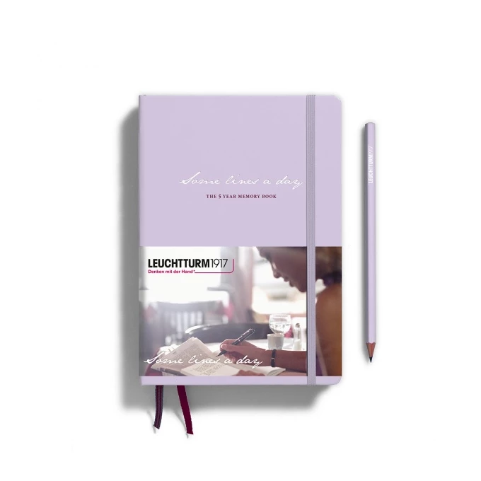 PAMIĘTNIK PIĘCIOLETNI SOME LINES A DAY LEUCHTTURM1917 MEDIUM (A5),LILAC