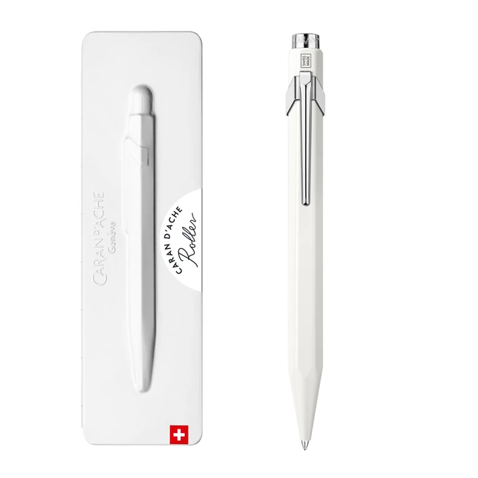 Pióro kulkowe Caran d’Ache 849, białe w pudełku