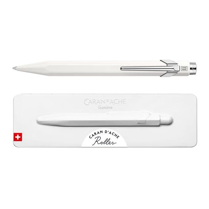 Pióro kulkowe Caran d’Ache 849, białe w pudełku