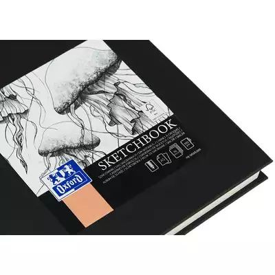 SZKICOWNIK OXFORD SKETCHBOOK SZYTY, 96 KARTEK A5, CZARNY