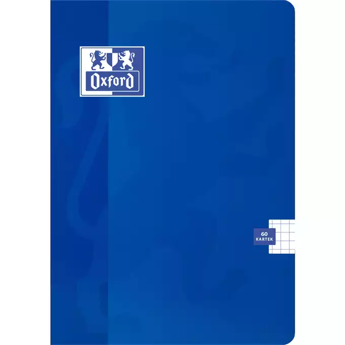ZESZYT OXFORD ESSE A5, 60 KARTEK, KRATKA Z MARGINESEM, NIEBIESKI