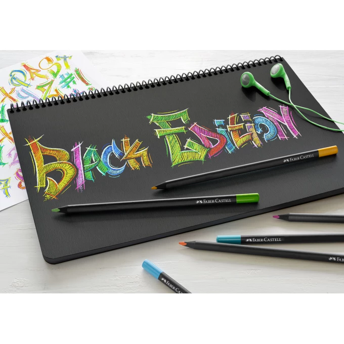 KREDKI BLACK EDITION FABER-CASTELL, 12 KOLORÓW W METALOWYM OPAKOWANIU