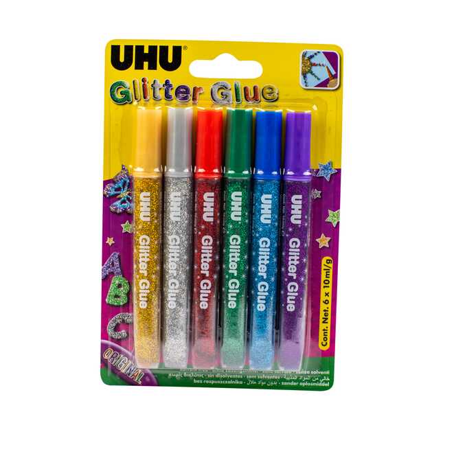 Klej brokatowy UHU Glitter Original, 6x10 ml