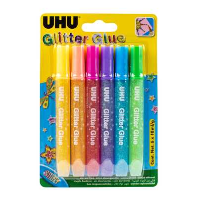 Klej brokatowy UHU Glitter Shine, 6x10 ml