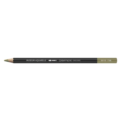 Kredka akwarelowa Caran d'Ache Museum Aquarelle, 736 Brown Olive 50% - Brązowo-oliwkowa 50%