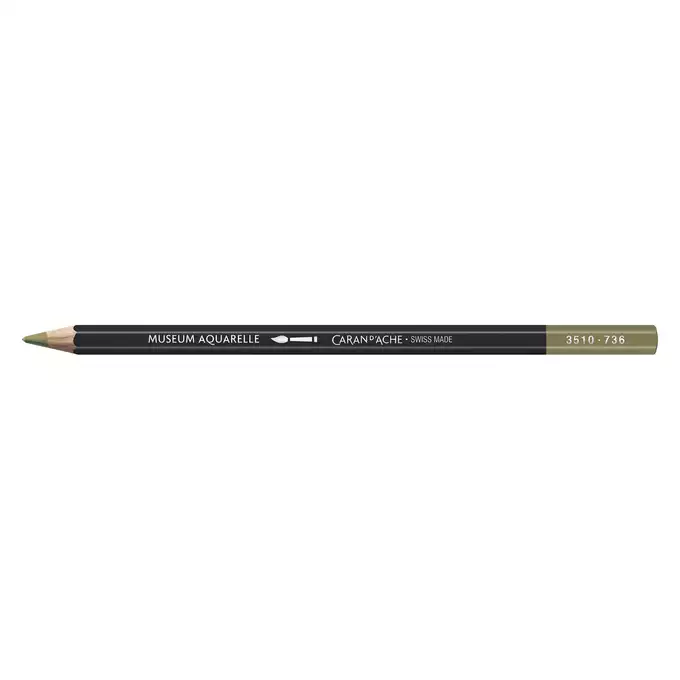Kredka akwarelowa Caran d'Ache Museum Aquarelle, 736 Brown Olive 50% - Brązowo-oliwkowa 50%