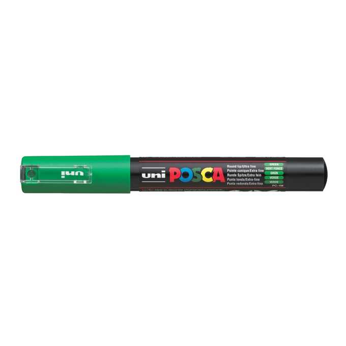 Marker uni POSCA PC-1M z supercienką okrągłą końcówką, zielony