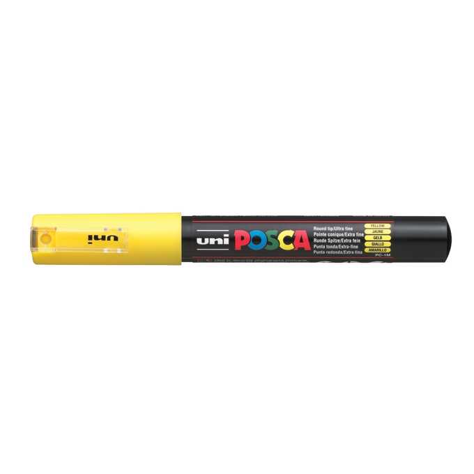 Marker uni POSCA PC-1M z supercienką okrągłą końcówką, żółty