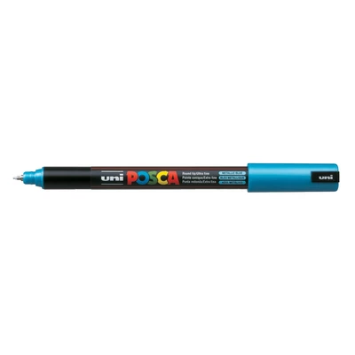 Marker uni POSCA PC-1MR z supercienką, precyzyjną końcówką igłową, metaliczny niebieski