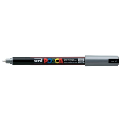 Marker uni POSCA PC-1MR z supercienką, precyzyjną końcówką igłową, srebrny