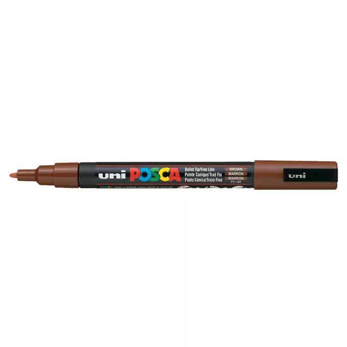 Marker uni POSCA PC-3M z cienką okrągłą końcówką, brązowy