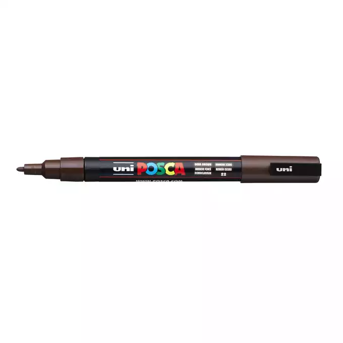Marker uni POSCA PC-3M z cienką okrągłą końcówką, ciemnobrązowy
