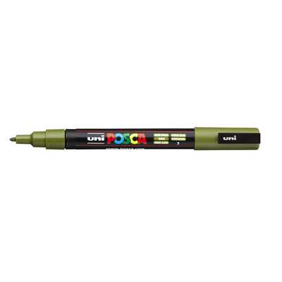 Marker uni POSCA PC-3M z cienką okrągłą końcówką, zieleń khaki