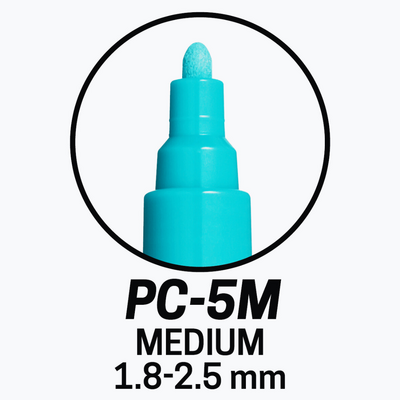 Marker uni POSCA PC-5M z okrągłą średnią końcówką, fluorescencyjny różowy