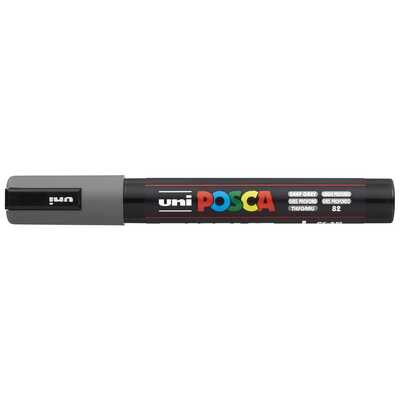 Marker uni POSCA PC-5M z okrągłą średnią końcówką, grafitowy