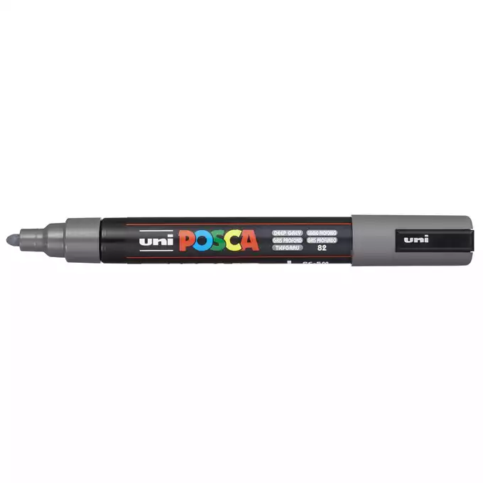Marker uni POSCA PC-5M z okrągłą średnią końcówką, grafitowy