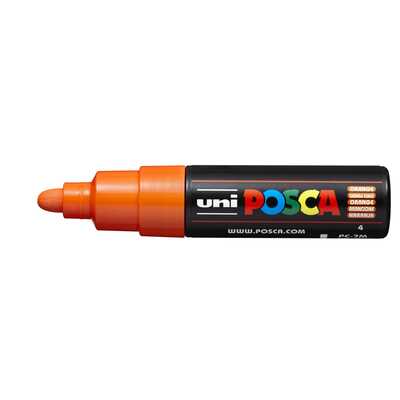 Marker uni POSCA PC-7M z okrągłą, grubą końcówką, pomarańczowy