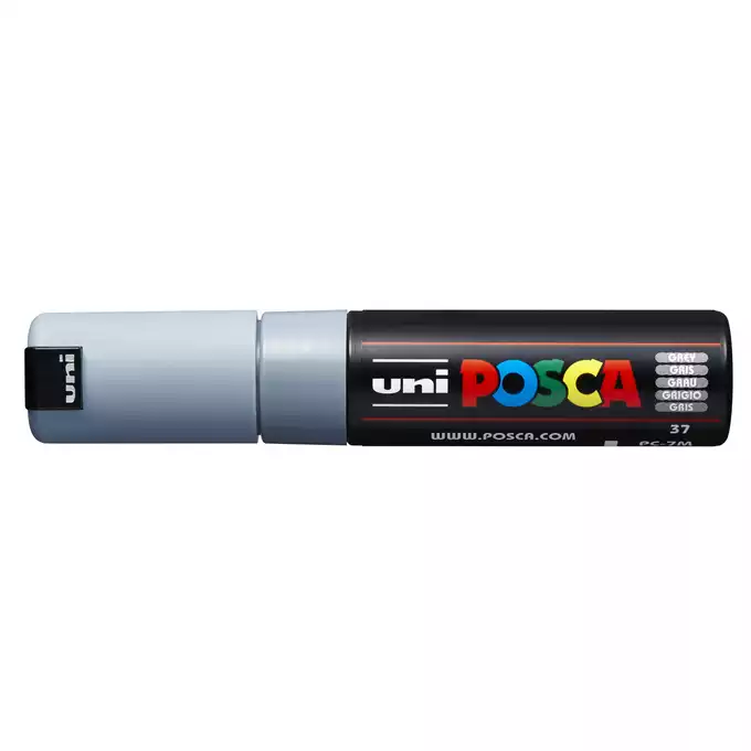 Marker uni POSCA PC-7M z okrągłą, grubą końcówką, szary