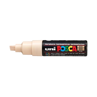 Marker uni POSCA PC-8K z szeroką, ściętą końcówką, beżowy