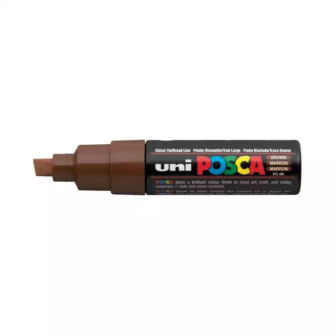 Marker uni POSCA PC-8K z szeroką, ściętą końcówką, brązowy