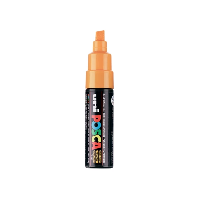 Marker uni POSCA PC-8K z szeroką, ściętą końcówką, ciemnożółty